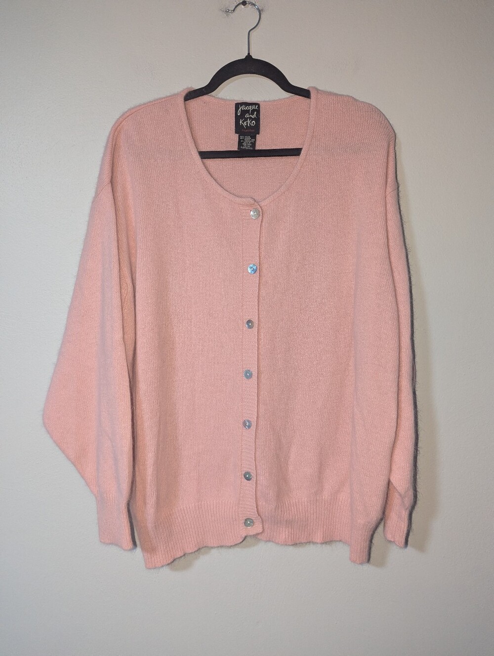 22/24 Jacque and Koko Angora Lambswool Blend Pink Cardigan